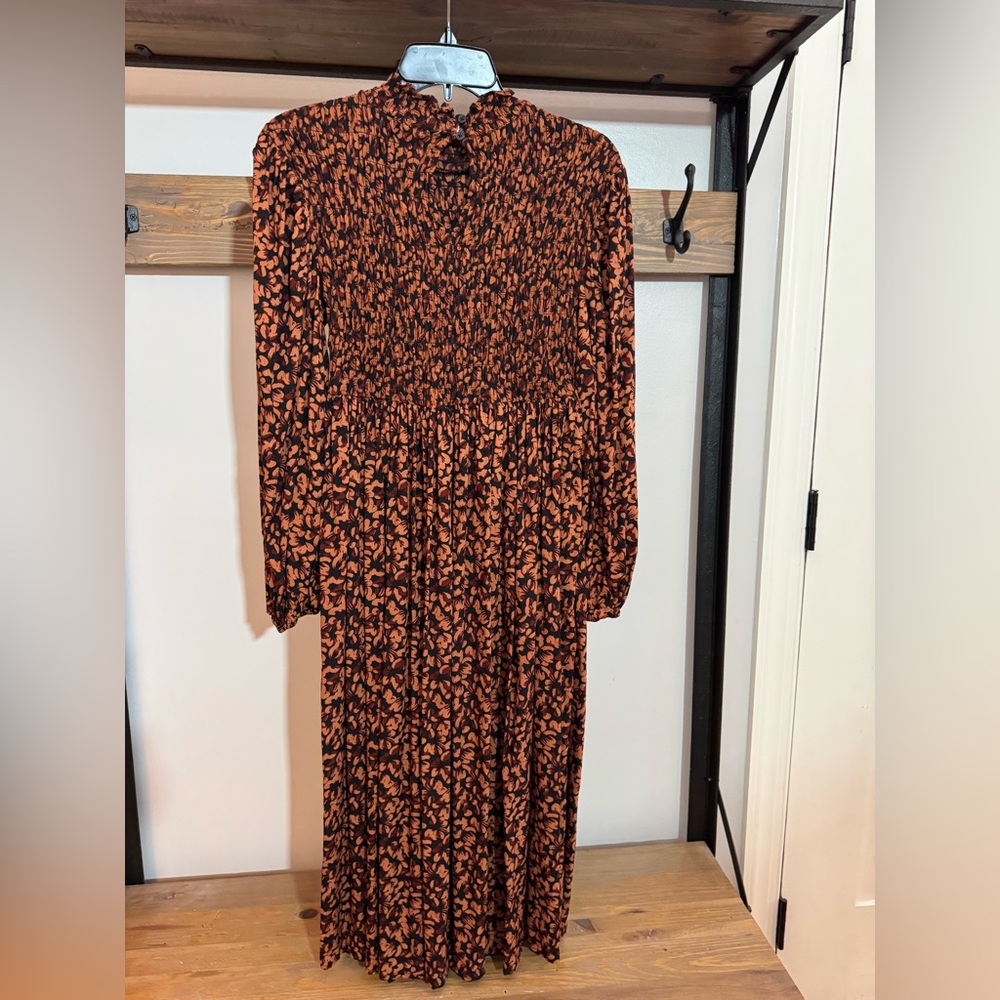 a new day Autumn Floral Long Sleeve Dress Prarie Dress Elastic Bodice